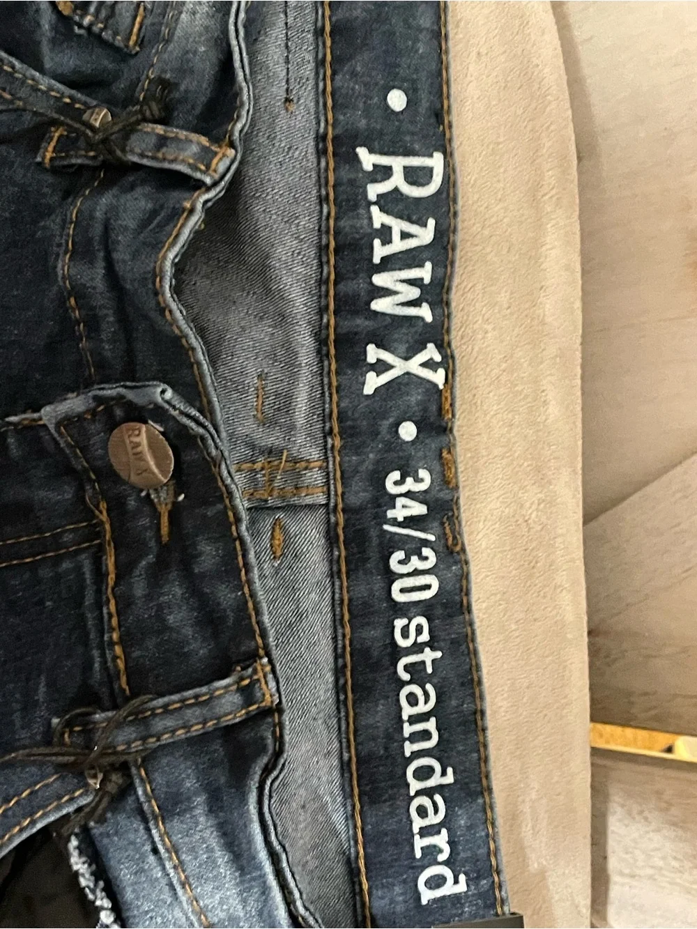 RAW X Men's Dark Indigo Bootcut Moto Jeans